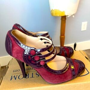Pour La Victoire pumps suede/patent sz 8